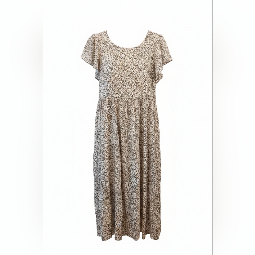 Elegant Animal Print Midi Dress